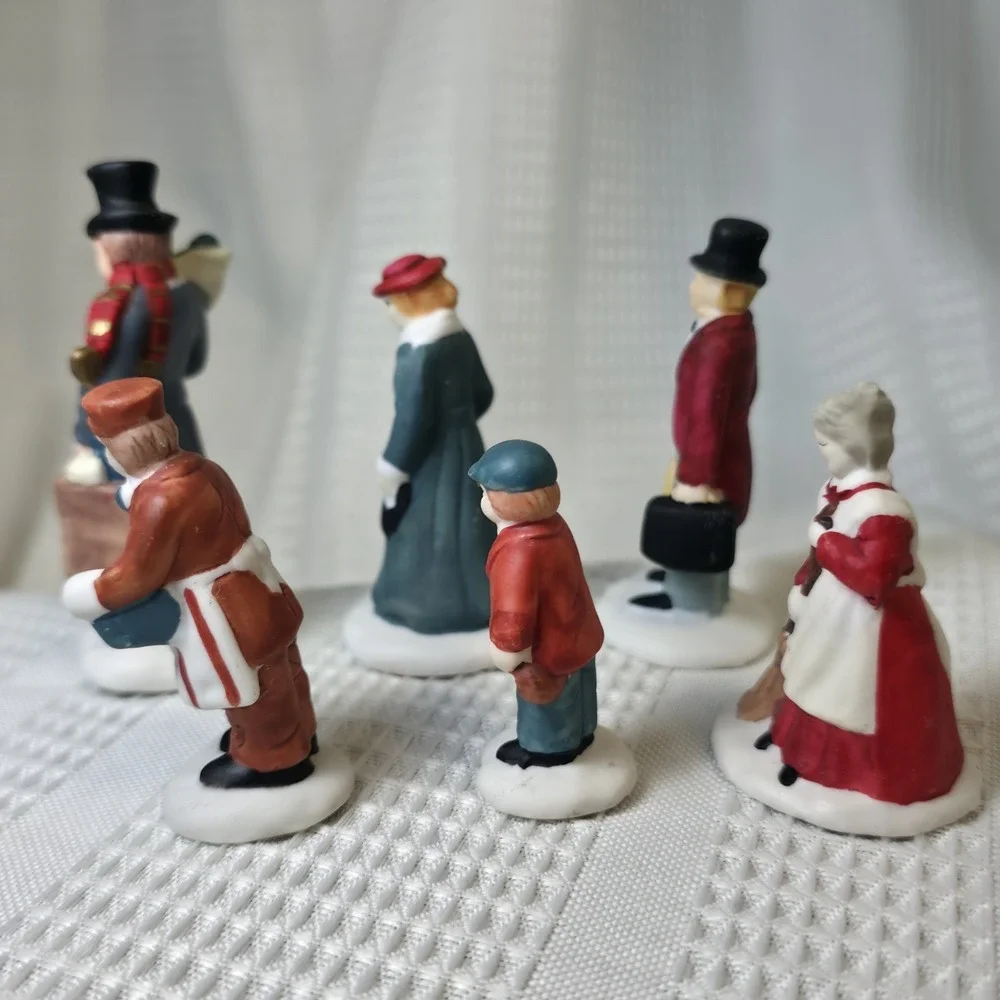 Lemax Christmas Village Vintage Hand Painted Lot‎ Of 6 People Figurines